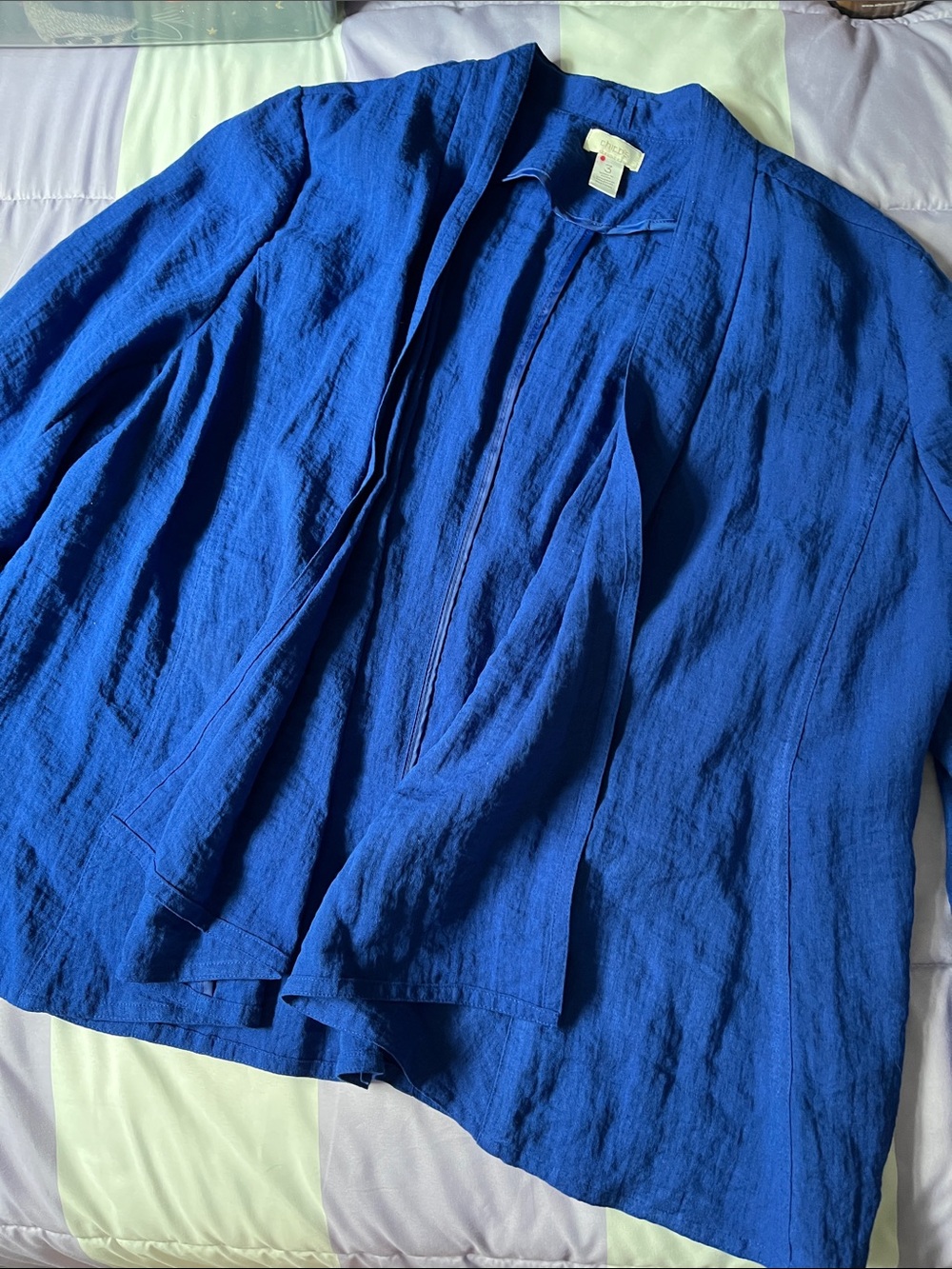 Chico’s Blue Open Jacket Size 3